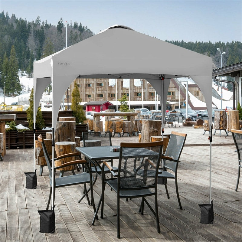 6.6' x 6.6' Outdoor Pop-up Canopy Tent Height Adjustable with Roller Bag