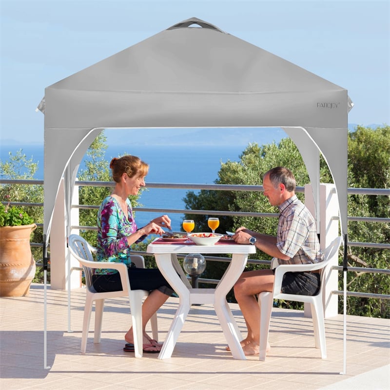 6.6' x 6.6' Outdoor Pop-up Canopy Tent Height Adjustable with Roller Bag