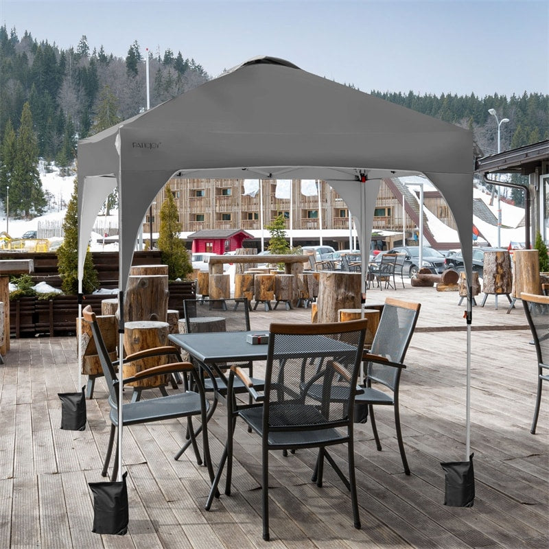 6.6' x 6.6' Outdoor Pop-up Canopy Tent Height Adjustable with Roller Bag