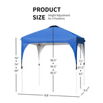 6.6' x 6.6' Outdoor Pop-up Canopy Tent Height Adjustable with Roller Bag