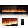 60" Electric Fireplace Insert 5000 BTU Wall Mounted Recessed Fireplace Heater with Decorative Crystal, 9-Color Adjustable Flame, Dual Control