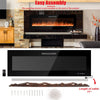 60" Electric Fireplace Insert 5000 BTU Wall Mounted Recessed Fireplace Heater with Decorative Crystal, 9-Color Adjustable Flame, Dual Control