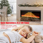 60" Electric Fireplace Insert 5000 BTU Wall Mounted Recessed Fireplace Heater with Decorative Crystal, 9-Color Adjustable Flame, Dual Control