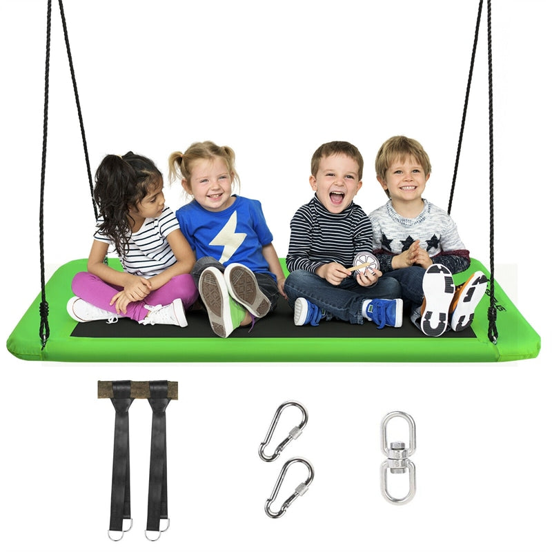 60" Platform Saucer Tree Swing Surf with Hanging Straps for Kids and Adults