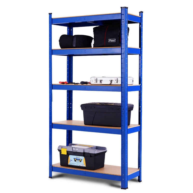 5-Tier Metal Freestanding Shelving Unit 60 Inch Garage Storage Shelves Adjustable Garage Racks Tool Organizer