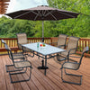 60" x 38" All Weather Rectangular Patio Dining Table with 1.6" Umbrella Hole for Backyard