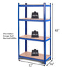 63" Heavy Duty Steel Garage Shelving Unit 4-Tier Adjustable Tool Storage Shelves Boltless Shelving Organizer Rack for Home Office Warehouse