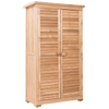 63" Outdoor Wooden Storage Shed Garden Tool Cabinet with Latch Detachable Shelves & Pitch Roof