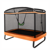 6FT Kids Trampoline with Swing & Safety Enclosure Net, ASTM Approved Toddler Small Trampoline Outdoor Indoor Rectangle Recreational Trampoline