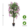 6FT Artificial Ficus Tree Fake Wisteria Tree Faux Plant for Indoor Outdoor Office Living Room Décor