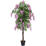 6FT Artificial Ficus Tree Fake Wisteria Tree Faux Plant for Indoor Outdoor Office Living Room Décor