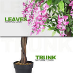 6FT Artificial Ficus Tree Fake Wisteria Tree Faux Plant for Indoor Outdoor Office Living Room Décor