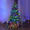 6FT Pre-lit Artificial Christmas Tree Hinged Xmas Tree 1000 PVC Branch with 350 Dual-Colored LED Lights & Metal Stand