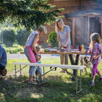 6 Feet Portable Outdoor Folding Picnic Bench Seat with 550lbs Capacity & Carrying Handle