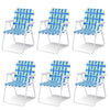 6 Pcs Portable Webbed Lawn Chairs Folding Beach Chairs Outdoor Camping Chair with Armrest