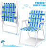 6 Pcs Portable Webbed Lawn Chairs Folding Beach Chairs Outdoor Camping Chair with Armrest