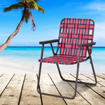 6 Pcs Portable Webbed Lawn Chairs Folding Beach Chairs Outdoor Camping Chair with Armrest