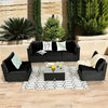 6 Pcs Patio Rattan Conversation Set Wicker Outdoor Sectional Seating Group with Cushions & Coffee Table