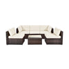 6 Pcs Patio Rattan Conversation Set Wicker Outdoor Sectional Seating Group with Cushions & Coffee Table