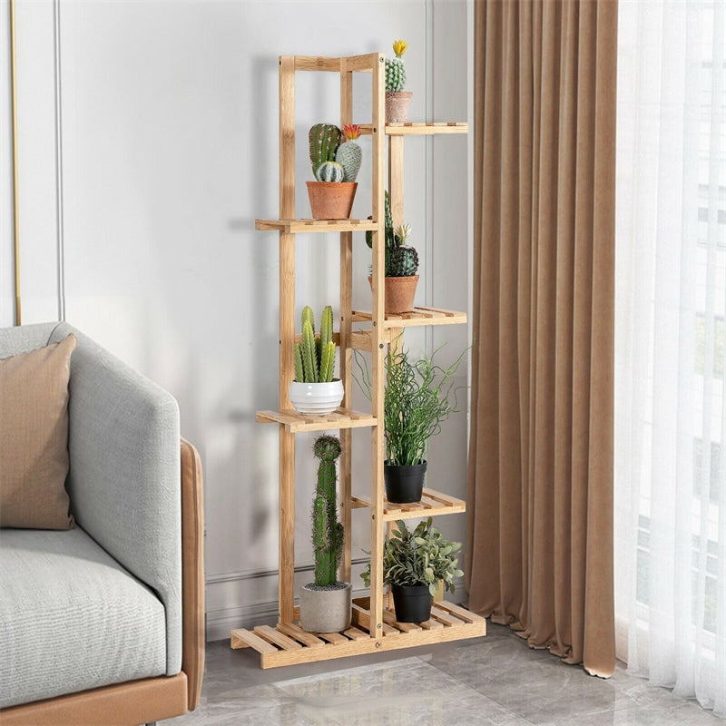 6 Tier 7 Potted Bamboo Plant Stand Rack Multiple Flower Pot Holder Shelf