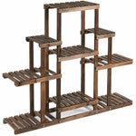 6 Tier Flower Rack Wood Plant Stand Versatile Storage Shelf