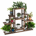 6 Tier Flower Rack Wood Plant Stand Versatile Storage Shelf