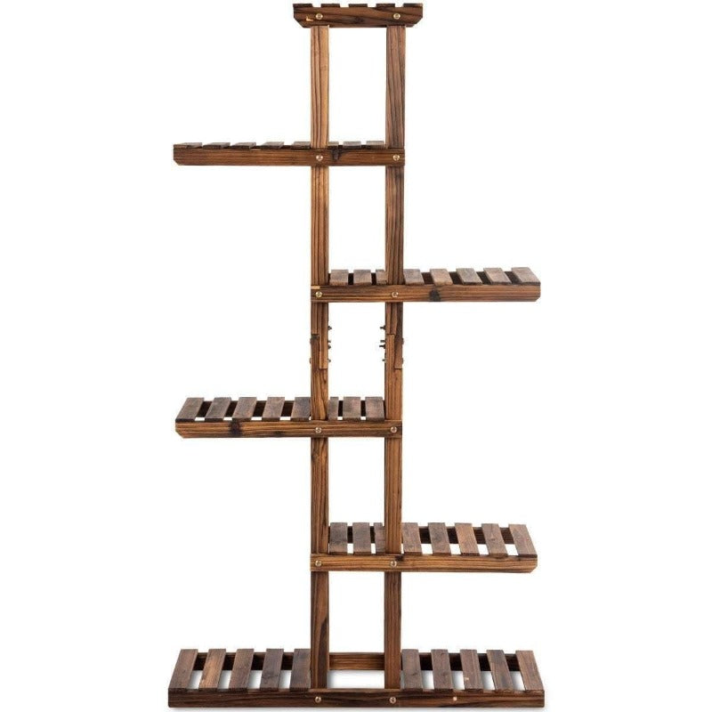 6 Tier Garden Wood Plant Rack Stand Flower Shelf - Bestoutdor