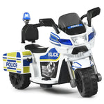 Kids Ride On Police Motorcycle 6V Battery Powered 3-Wheel Motorcycle Trike with Headlight Police Light