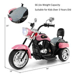 Kids Ride on Chopper Motorcycle 3-Wheel 6V Battery Powered Trike Motorcycle with Headlights, ASTM Certification