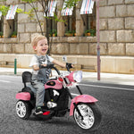 Kids Ride on Chopper Motorcycle 3-Wheel 6V Battery Powered Trike Motorcycle with Headlights, ASTM Certification