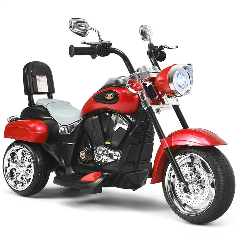 Kids Ride on Chopper Motorcycle 3-Wheel 6V Battery Powered Trike Motorcycle with Headlights