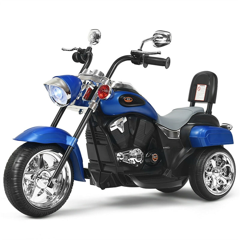 Kids Ride on Chopper Motorcycle 3-Wheel 6V Battery Powered Trike Motorcycle with Headlights