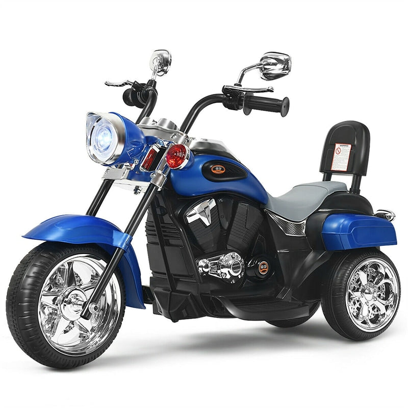 Kids Ride on Chopper Motorcycle 3-Wheel 6V Battery Powered Trike Motorcycle with Headlights