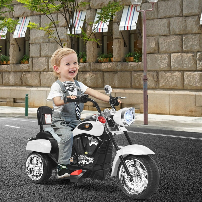 Kids Ride on Chopper Motorcycle 3-Wheel 6V Battery Powered Trike Motorcycle with Headlights, ASTM Certification