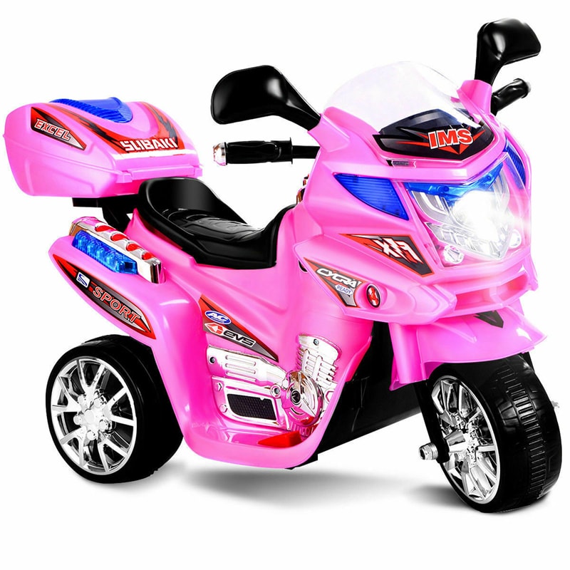 Kids Ride On Motorcycle 6V Battery Powered Electric 3-Wheel Motorcycle with Headlights