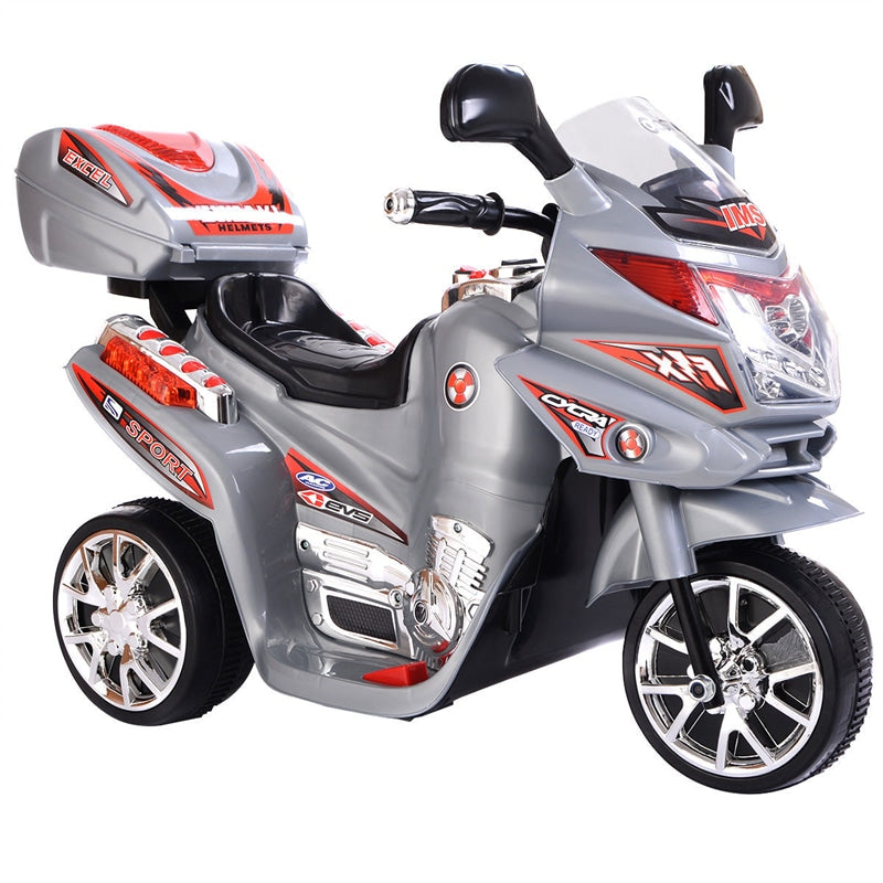 Kids Ride On Motorcycle 6V Battery Powered Electric 3-Wheel Motorcycle with Headlights