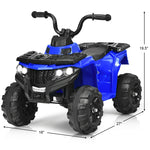 Kids Electric Ride-on ATV 6V Battery Powered 4 Wheeler Quad Car Toy with LED Headlights, Music & MP3 Player