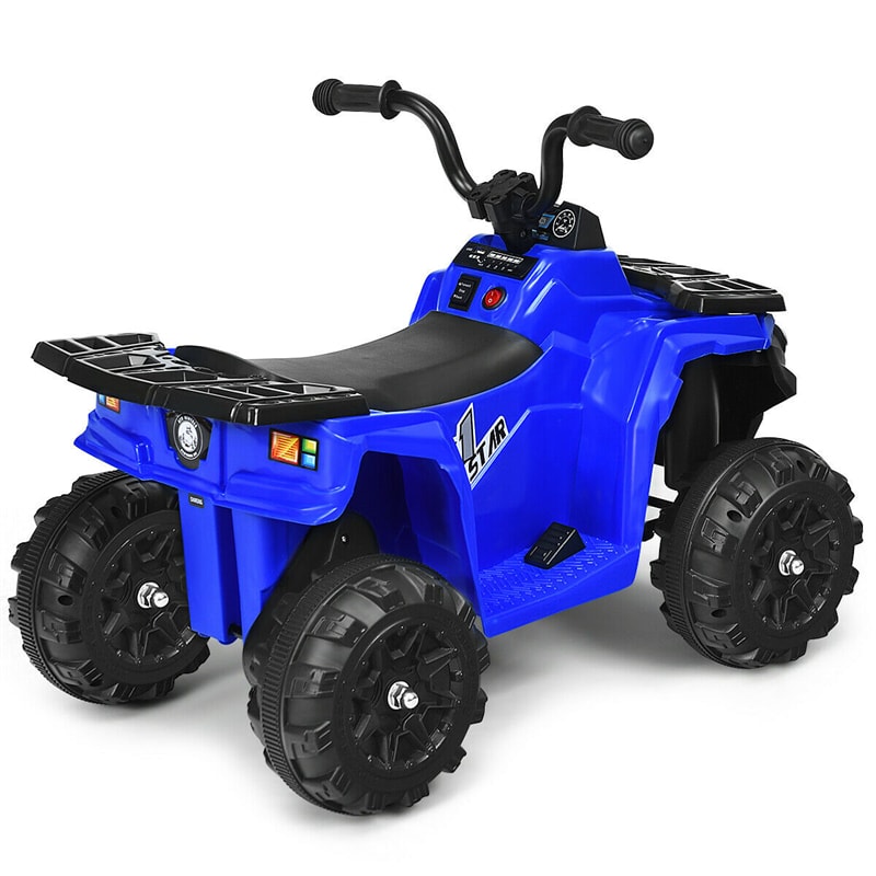 Kids Electric Ride-on ATV 6V Battery Powered 4 Wheeler Quad Car Toy with LED Headlights, Music & MP3 Player