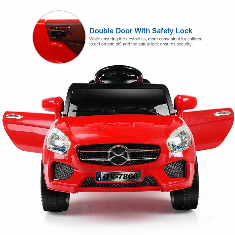 Kids Ride On Car 6V Battery Powered Electric Vehicle with Remote Control & LED Lights MP3