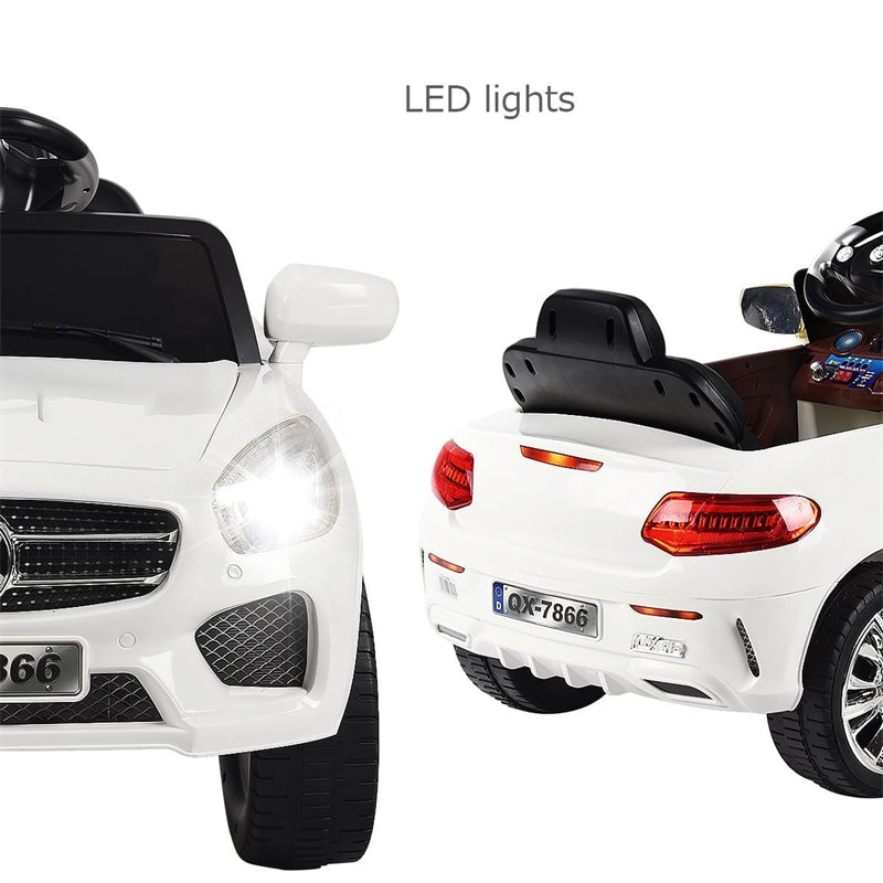 Kids Ride On Car 6V Battery Powered Electric Vehicle with Remote Control & LED Lights MP3