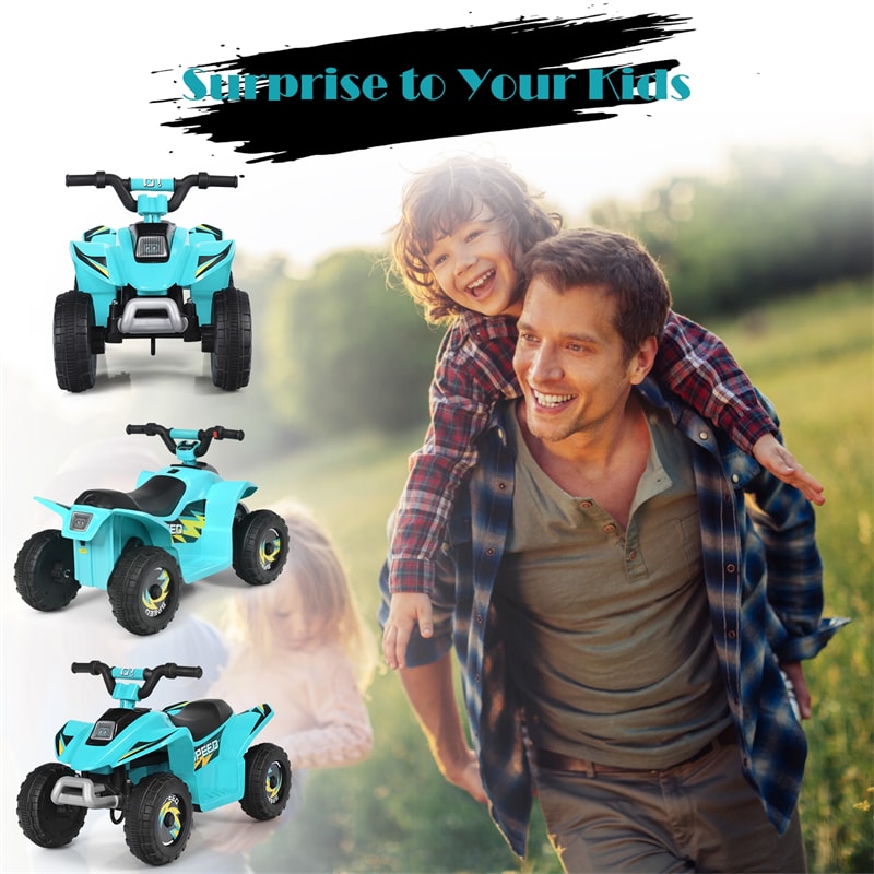 6V Kids Ride-on ATV Quad Mini 4 Wheeler Battery Powered Off-Road Vehicle with Anti-Slip Wheels