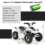 6V Kids Ride-on ATV Quad Mini 4 Wheeler Battery Powered Off-Road Vehicle with Anti-Slip Wheels