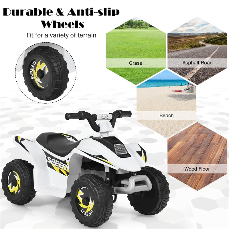 6V Kids Ride-on ATV Quad Mini 4 Wheeler Battery Powered Off-Road Vehicle with Anti-Slip Wheels