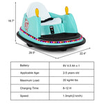 12V Electric Kids Ride On Bumper Car 360° Spin Toddler Bumper Car with Remote Control, Dual Joysticks & Flashing Lights