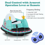 12V Electric Kids Ride On Bumper Car 360° Spin Toddler Bumper Car with Remote Control, Dual Joysticks & Flashing Lights