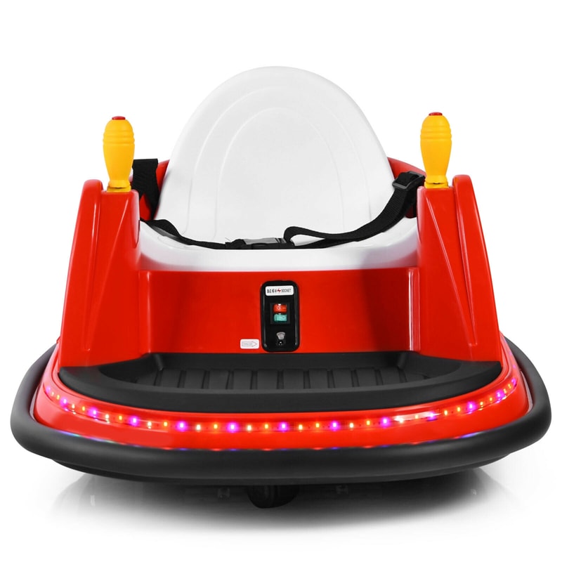 12V Electric Kids Ride On Bumper Car 360° Spin Toddler Bumper Car with Remote Control, Dual Joysticks & Flashing Lights