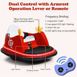 12V Electric Kids Ride On Bumper Car 360° Spin Toddler Bumper Car with Remote Control, Dual Joysticks & Flashing Lights