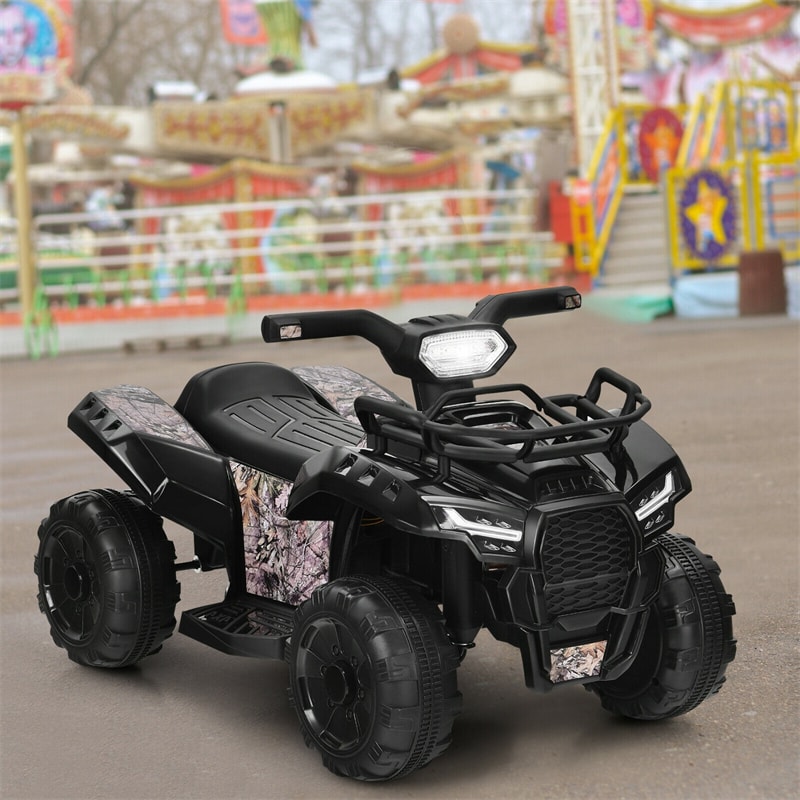 Kids Ride On ATV Quad Car 6V Battery Powered Electric Vehicle with LED Light and MP3