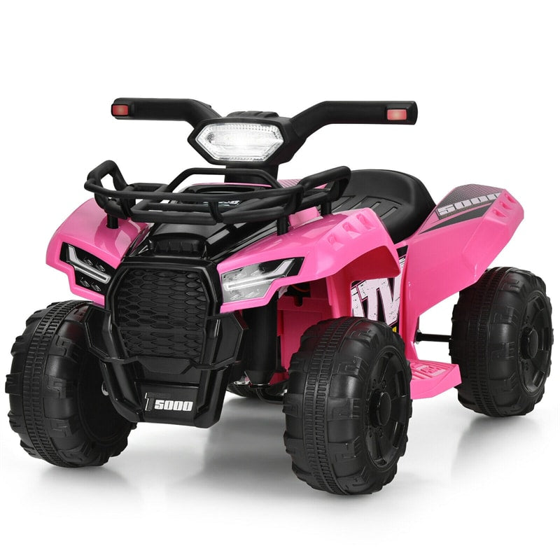 Kids Ride On ATV Quad Car 6V Battery Powered Electric Vehicle with LED Light and MP3