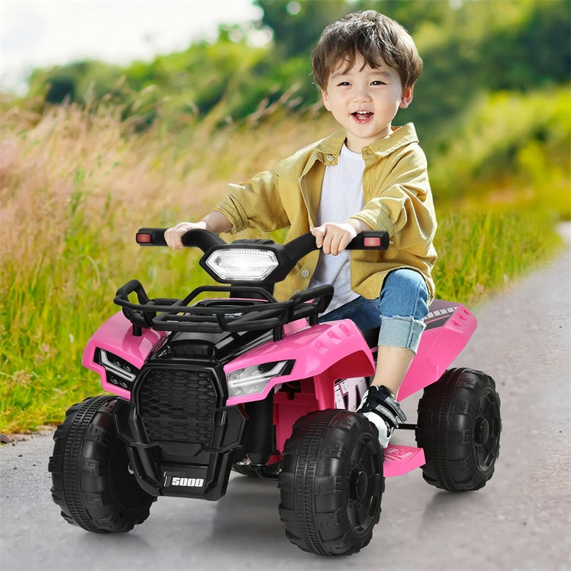 Kids Ride On ATV Quad Car 6V Battery Powered Electric Vehicle with LED Light and MP3